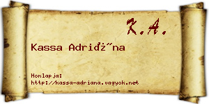 Kassa Adriána névjegykártya